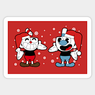 Cuphead and Mugman Christmas Sticker